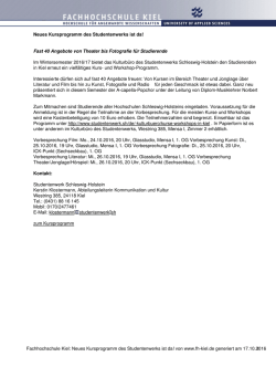 Neues Kursprogramm des Studentenwerks ist da!