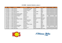 HC SIERRE - Calendrier Moskitos A, phase 1