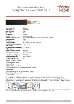 Fernmeldekabel AJ- Y(St)YDY Bd nach VDE 0816