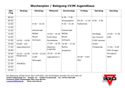 Wochenplan / Belegung CVJM Jugendhaus