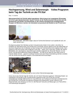 Fachhochschule Kiel: Hochspannung, Wind und Solarenergie