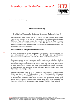 Pressemitteilung - Trabrennbahn Hamburg Bahrenfeld