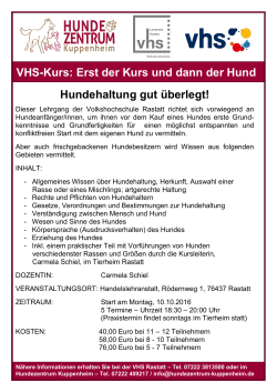 VHS-Kurs - Hundezentrum Kuppenheim