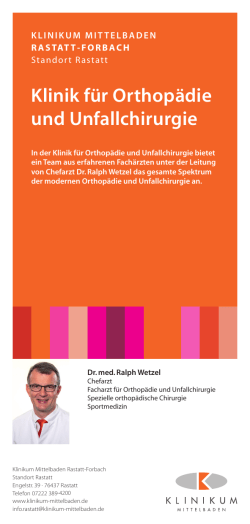 Patienteninformation Rastatt - Endoprothetikzentren MIttelbaden