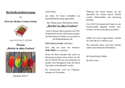 Herbstferienbetreuung &bdquo;Herbst in allen Farben&ldquo;.