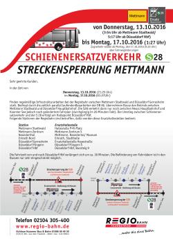 Kundeninfo SEV Mettmann Oktober 2016