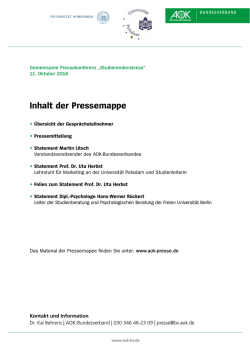Inhalt der Pressemappe - AOK
