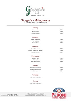 Mittagskarte - Giorgio`s | Leipzig