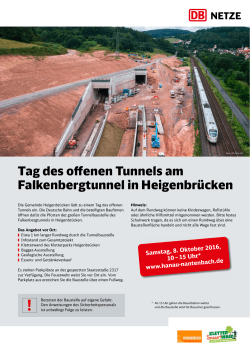 Tag des offenen Tunnels am Falkenbergtunnel in Heigenbrücken