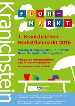 Plakat zum 1. "Kranichsteiner Herbstflohmarkt" 2016