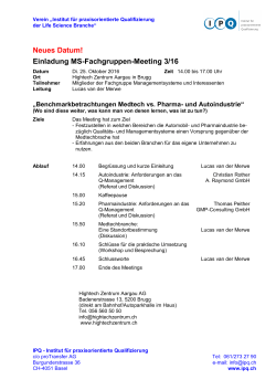 Einladung MS-Fachgruppen-Meeting 3/16