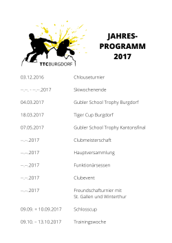 JAHRES- PROGRAMM 2017