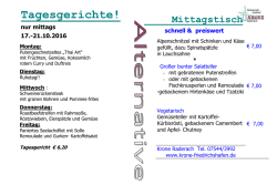 Heute besonders zu empfehlen - Gasthof