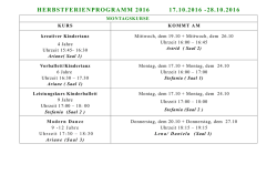 Herbstferienprogramm