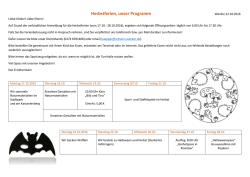 Herbstferien, unser Programm