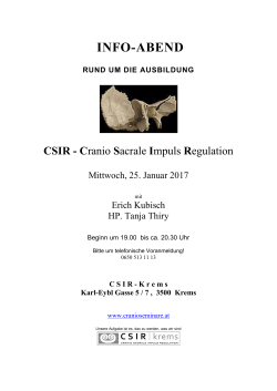 info-abend - CSIR krems | Cranio Sacrale Impuls Regulation