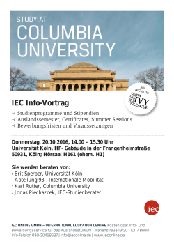 STUDY AT IEC Info-Vortrag