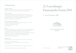 25. Luxemburger Finanzmarkt-Forum 2016