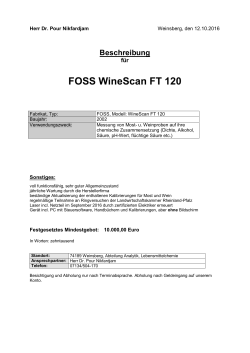 FOSS WineScan FT 120 - Zoll