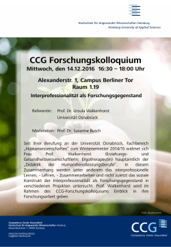 CCG Forschungskolloquium