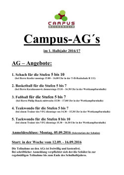 Campus AGs 2016/17 - Campus Meckenheim
