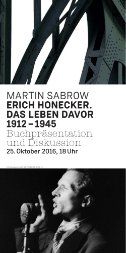 martin sabrow erich honecker. das leben davor 1912 – 1945