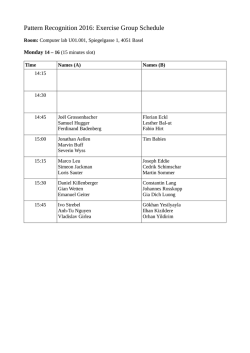 Group schedule