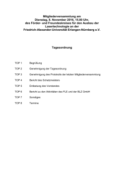 Jahres-Mitgliederversammlung am 19