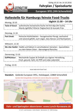 Speiseplan Hamburg-Schenefeld, XFEL - Lunch