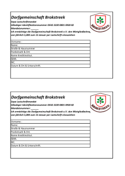 Dorfgemeinschaft Brokstreek Dorfgemeinschaft Brokstreek