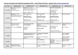 Plan der Ersti-Woche der Fakultät für Soziologie (10.10.