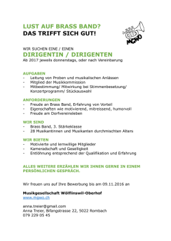 lust auf brass band? das trifft sich gut! dirigentin / dirigenten