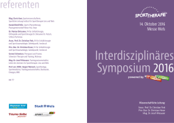 Interdisziplin&auml;res Symposium 2016