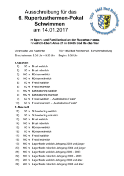 Ausschreibung für das 6. Rupertusthermen