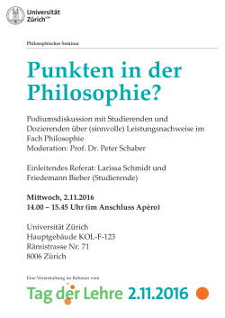 UZH Plakat A4 hoch - Philosophisches Seminar