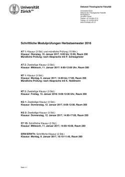 HS 2016 Modulprüfungen