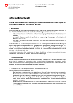Informationsblatt - Bundesamt f&uuml;r Kultur