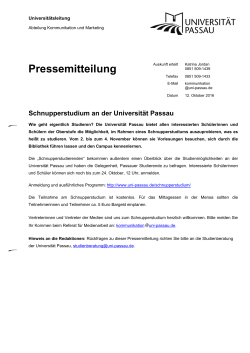 Pressemitteilung - Universität Passau