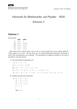 Informatik für Mathematiker und Physiker HS16 Solutions 3
