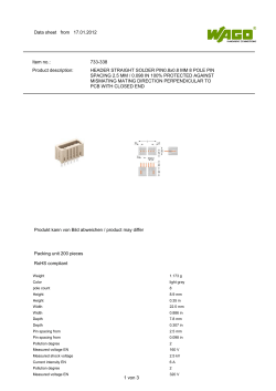 Data sheet from 17.01.2012 Item no.: 733