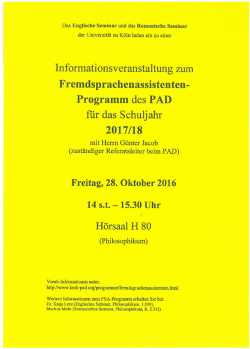 Informationsveranstaltung - Romanisches Seminar