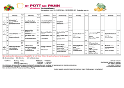 Speiseplan vom 10.10.2016 bis 16.10.2016, 41. Kalenderwoche