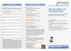 DRG-Kennzahlen und InEK-Kostenmatrix
