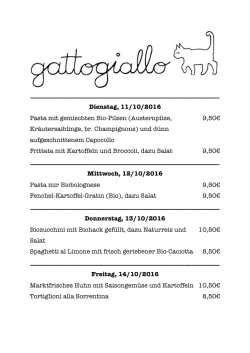 Dienstag, 11/10/2016 Pasta mit gemischten Bio-Pilzen