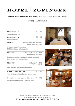 Mittagsmenu in unseren Restaurants