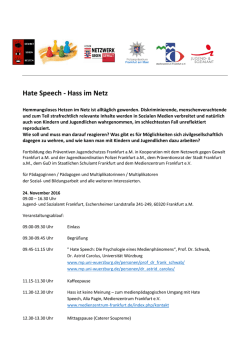 Hate Speech - Hass im Netz