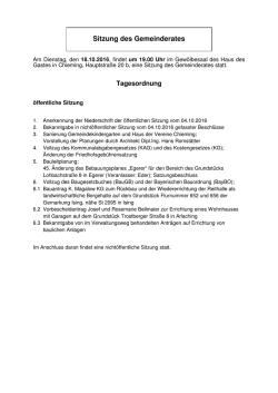 Sitzung des Gemeinderates