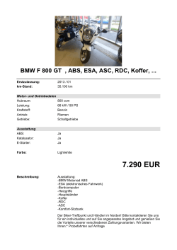 Detailansicht BMW F 800 GT €,€ABS, ESA, ASC, RDC