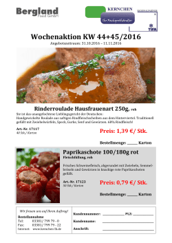 Wochenaktion KW 44+45/2016 - Kernchen Lebensmittelhandel GmbH