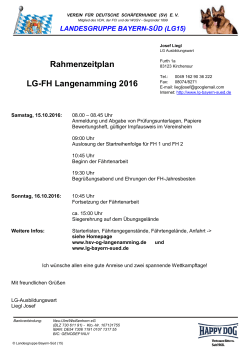 Rahmenzeitplan LG-FH Langenamming 2016 - LG Bayern-Süd